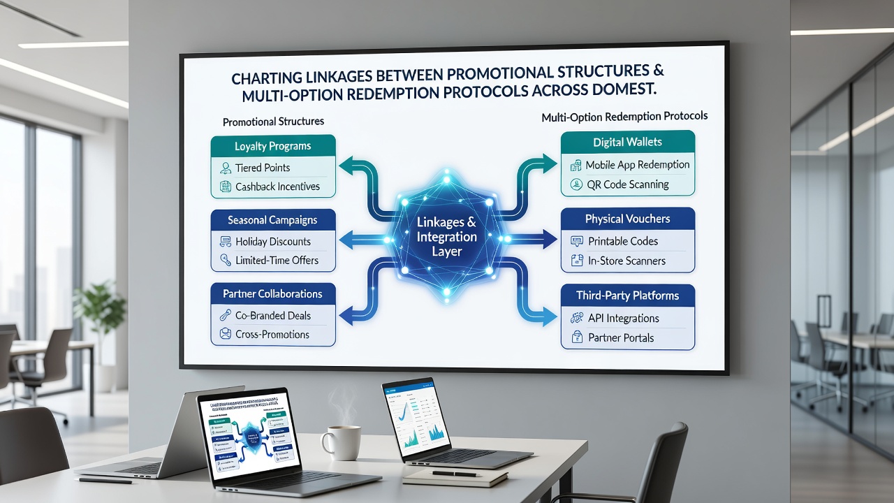 Illustration of multi-option redemption flows linked to promotional incentives