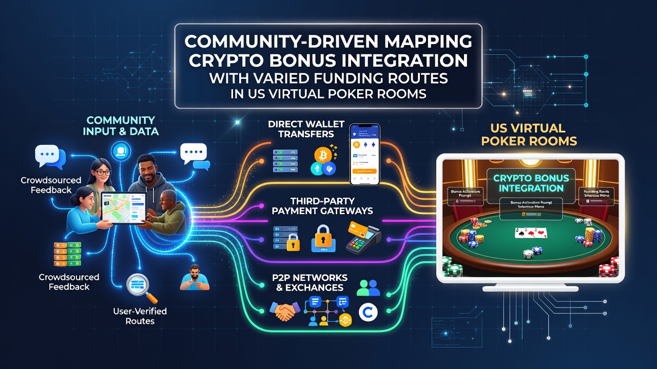 Community members collaborating on crypto bonus mapping for US poker platforms