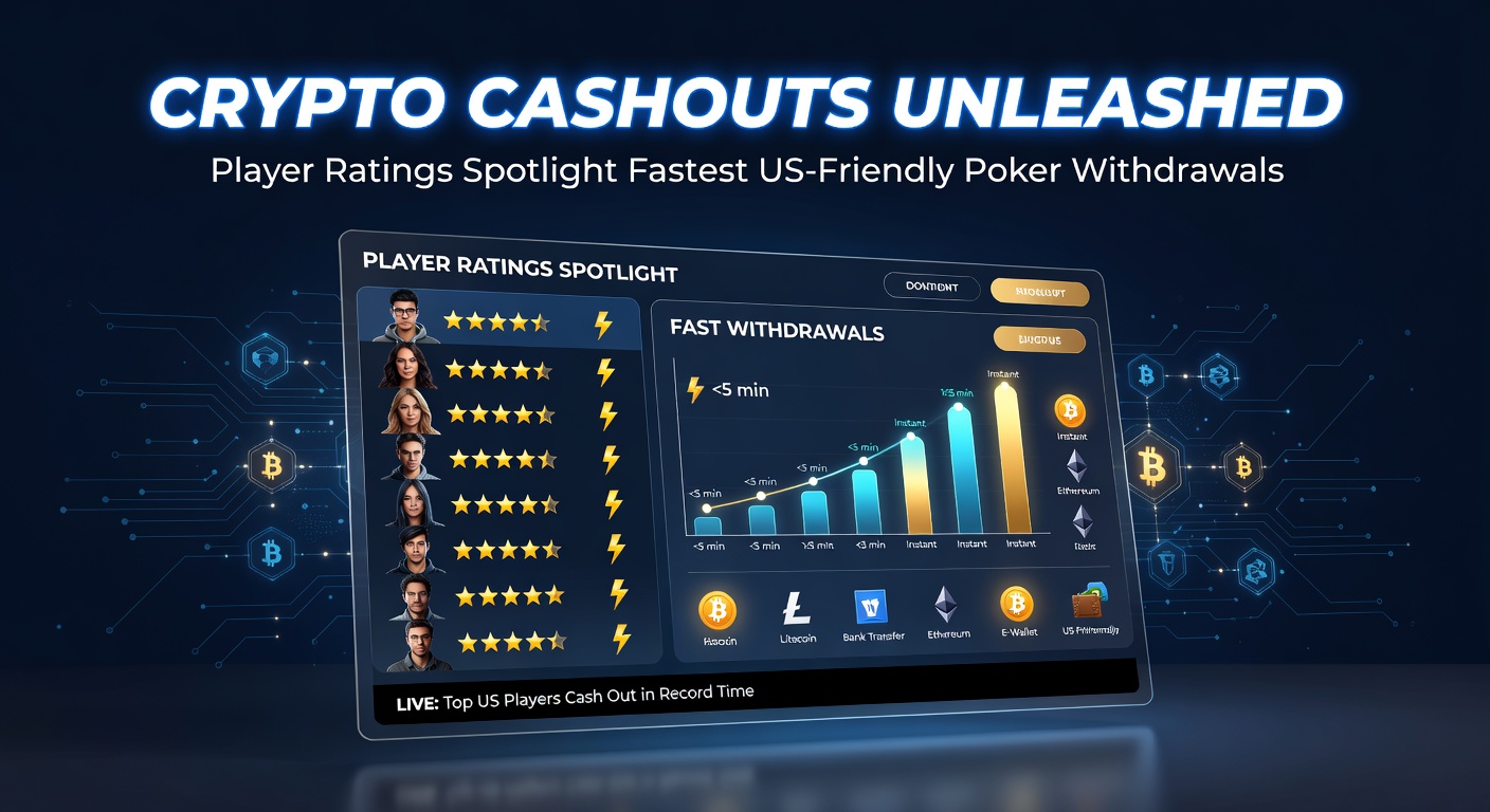 Digital poker chips transforming into cryptocurrency icons on a fast-moving blockchain network, symbolizing rapid withdrawals for US players