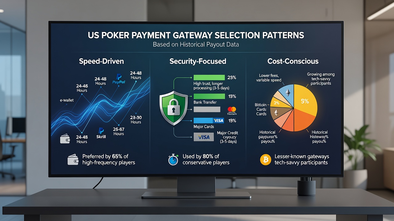 Detailed graphs comparing payout speeds and success rates across different US poker payment gateways
