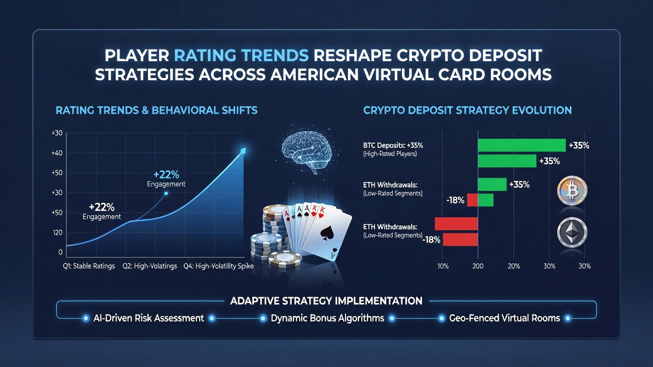 Infographic illustrating crypto deposit timing strategies linked to player rating cycles