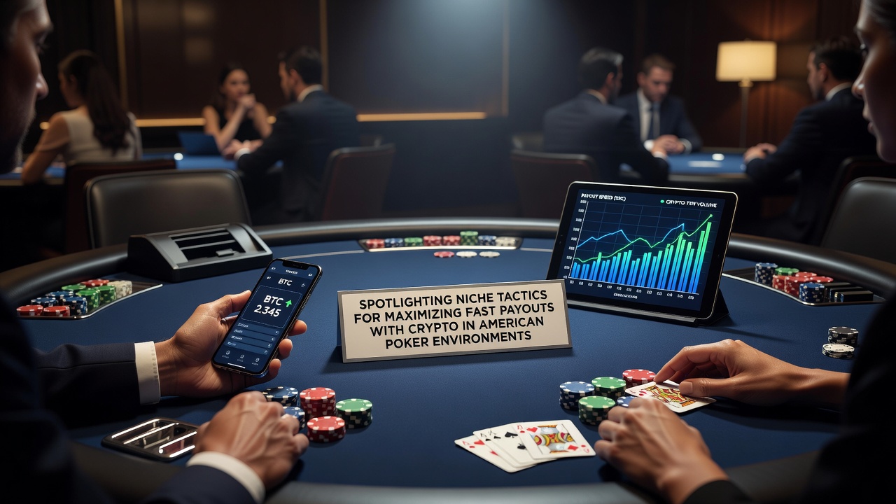 Poker table scene illustrating crypto payout discussions among players